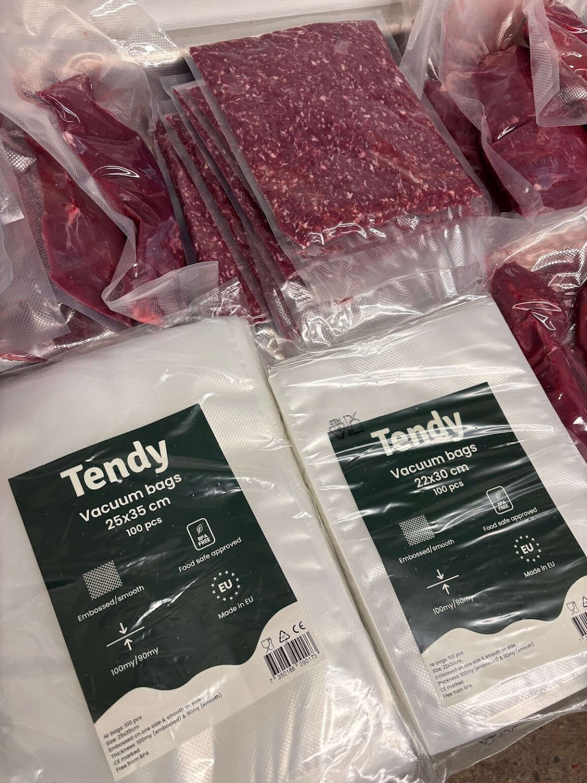 Tendy vakuumpåsar köttfärs